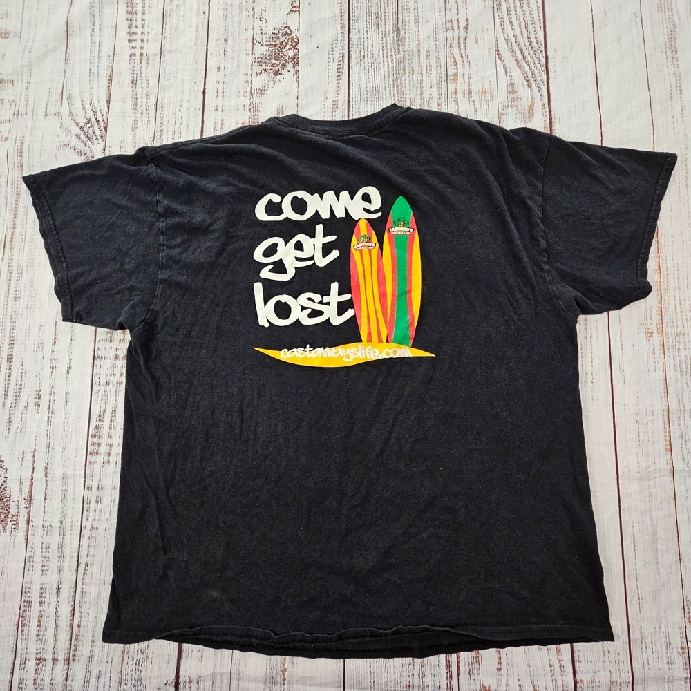 Castaway's Sports Bar Come Get Lost Black Short‎ Sleeve T-Shirt Men's 2XL
